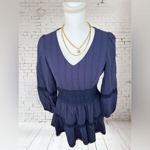 Listicle Deep Blue V-Neck Dress